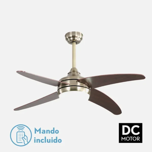 oferta ventilador techo aspas fijas madera motor dc