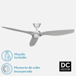 oferta ventilador techo niquel plata delfos