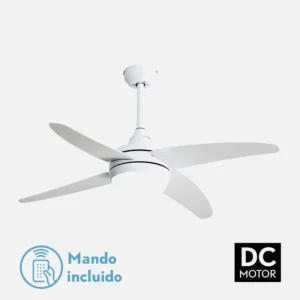 ventilador techo aspas fijas klod blanco